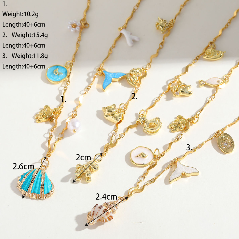 Fashion Cartoon Teapot Copper Pendant Necklace For Women Lightweight Luxurious Enamel Chain Fine Collarbone Chain Jewelry Accessories