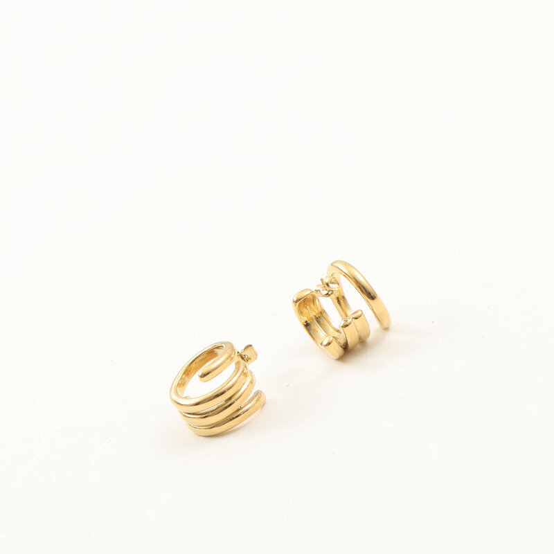 Stainless Steel 18K Gold Plated Earrings Retro Minimalist Style Women's Jewelry Accessories For Date Travel Weekend Holiday