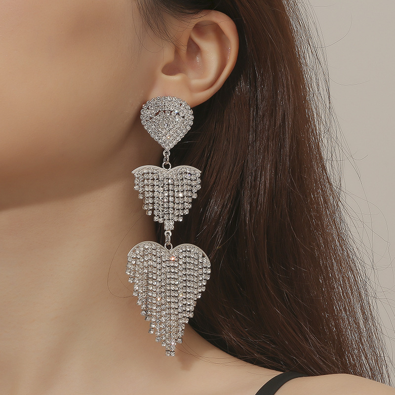 Long Tassel Earrings For Women French Crystal Pendant Earrings Date Jewelry Accessories