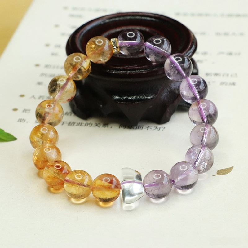Aiyu Purple Yellow Crystal Bead Bracelet Luxury Style Jewelry Accessories Factory Direct Live Broadcast AY4041702