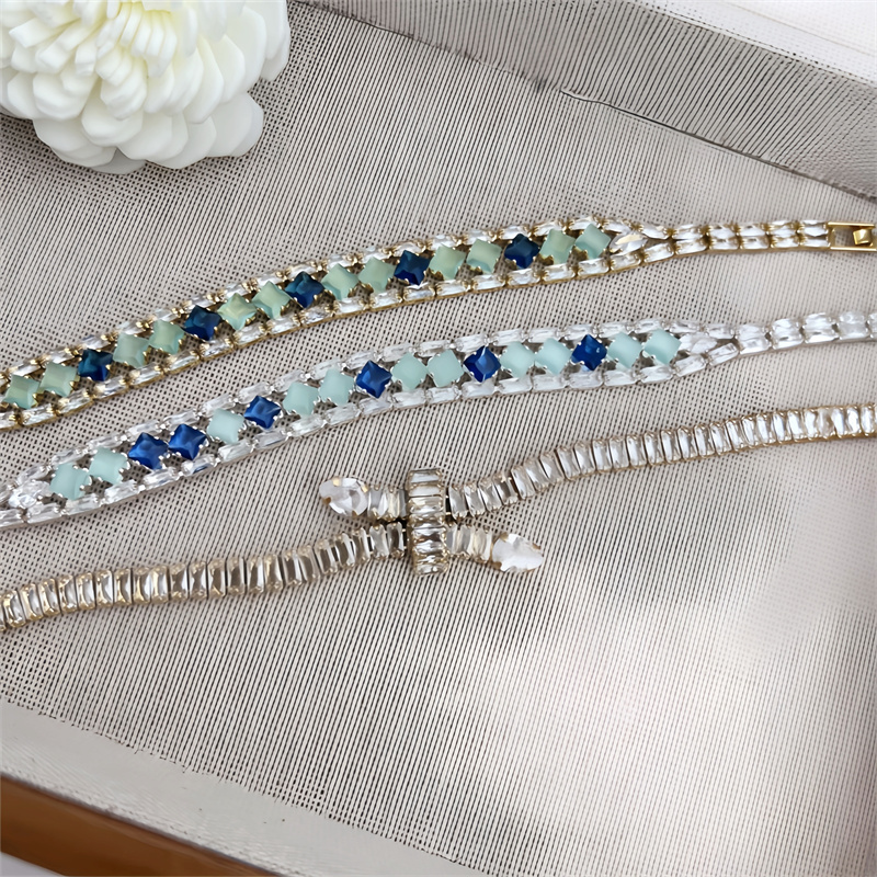 Classic Elegant Style Colorful Zircon Bracelet Fashion High-end Copper Plated 18K Gold Versatile Daily Wear Flower Vacuum Plating (Furnace)