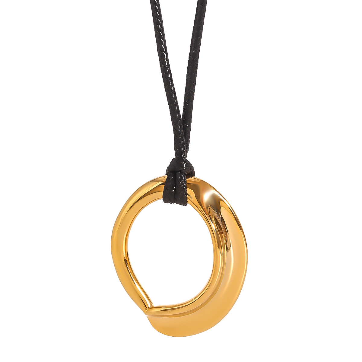 304 Stainless Steel Geometric PVD Coated 18K Real Gold Plated Simple Style Classic Style Pendant Necklace