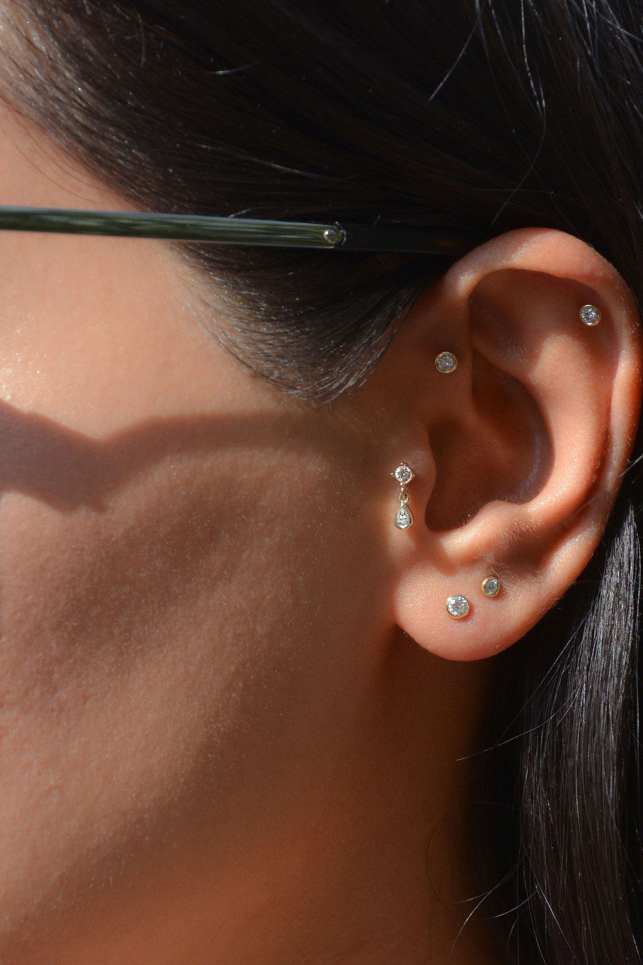 S925 Sterling Silver Geometric Simplicity Stud Earrings With Embedded Zirconia Stones Flat Head Fashionable Versatile Jewelry