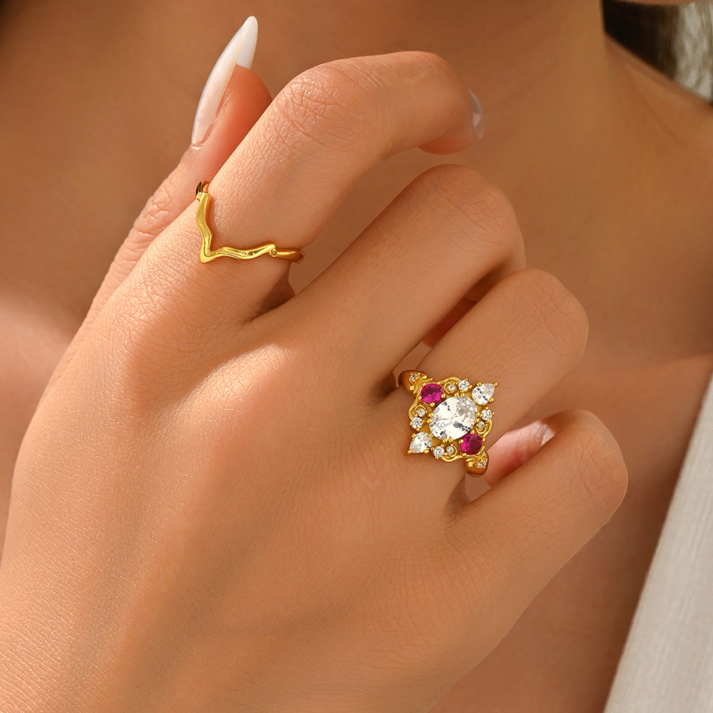 1 Piece Palace Retro Luxurious Exquisite Women's Ring Suitable For Vintage Theme Banquets High-end Art Exhibitions Wearable Jewelry