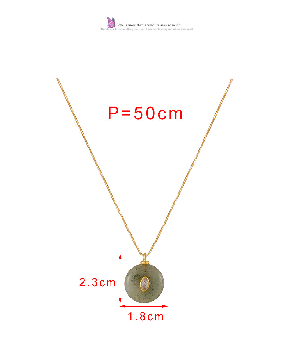 Trendy Natural Stone Round Necklaces For Women Simple Fashion Geometric Pattern Plated Jewelry Accessories Oval Shape Old Money Style