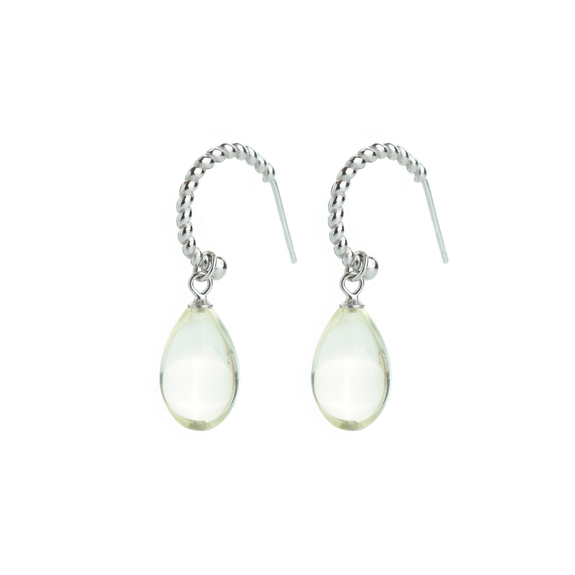 Natural Yellow Crystal Waterdrop Earrings S925 Silver Plated Gold Drop Earring Hooks Simple Fashion Versatile Women's Jewelry