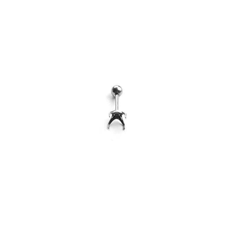 F136 Titanium Alloy Four-Claw Round Bead Empty Base DIY Earring Accessories European And American Piercing Jewelry Ear Bone Stud