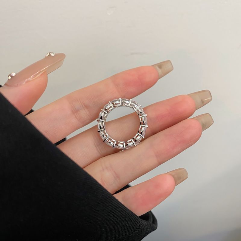 0.2ct 0.5ct Moissanite Row Ring Geometric White Gold Plated Moissanite Row Ring