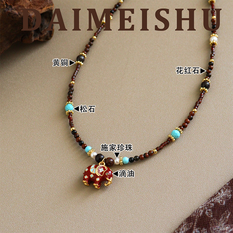 Elegant Red Drip Oil Natural Stone Pearl Earrings Luxury Feelings Women Design Unique Fashion Jewelry Accessories