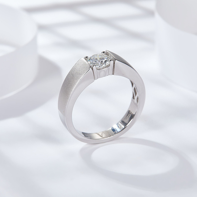 925 Sterling Silver Moissanite Solid Color Rings