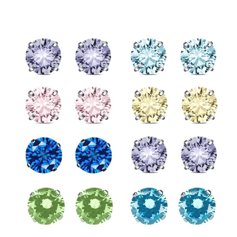 New F136 Titanium Alloy 5A Zirconia Dental Screw Claw-shaped Ear Nose Belly Eyebrow Stud Geometric Pattern Unisex Piercing Accessories