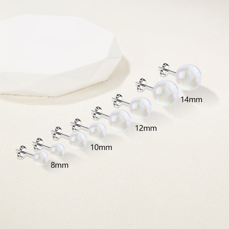 Fashion Starry Sky Mabe Imitation Natural Pearl Earrings For Women Elegant Affordable Luxurious Versatile Titanium Alloy Geometric Pattern Ear Soft Cartilage Ring And Stud Earrings Artificial Pearl