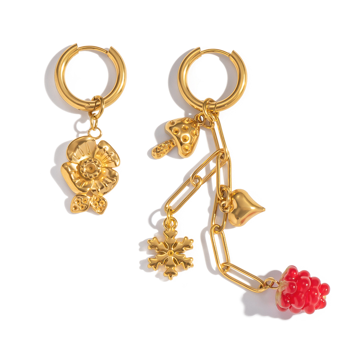 Sweet Fresh Floral Grape Snowflake AB Earrings Necklace Set Tassel Girl Jewelry Accessories Personalized Design Sense