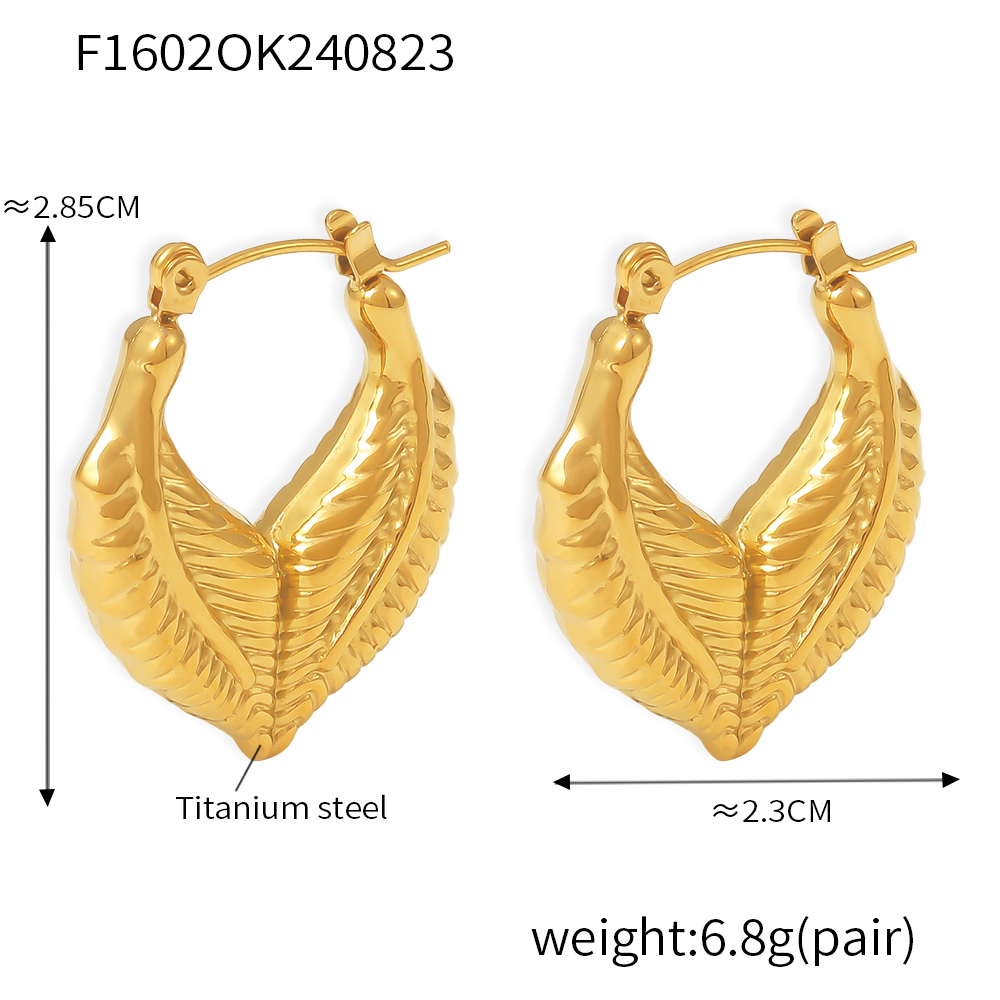 304 Stainless Steel Geometric PVD Coated Real Gold Plated 18K Gold Princess British Style Commute Waterproof Non Tarnish Plating Earrings