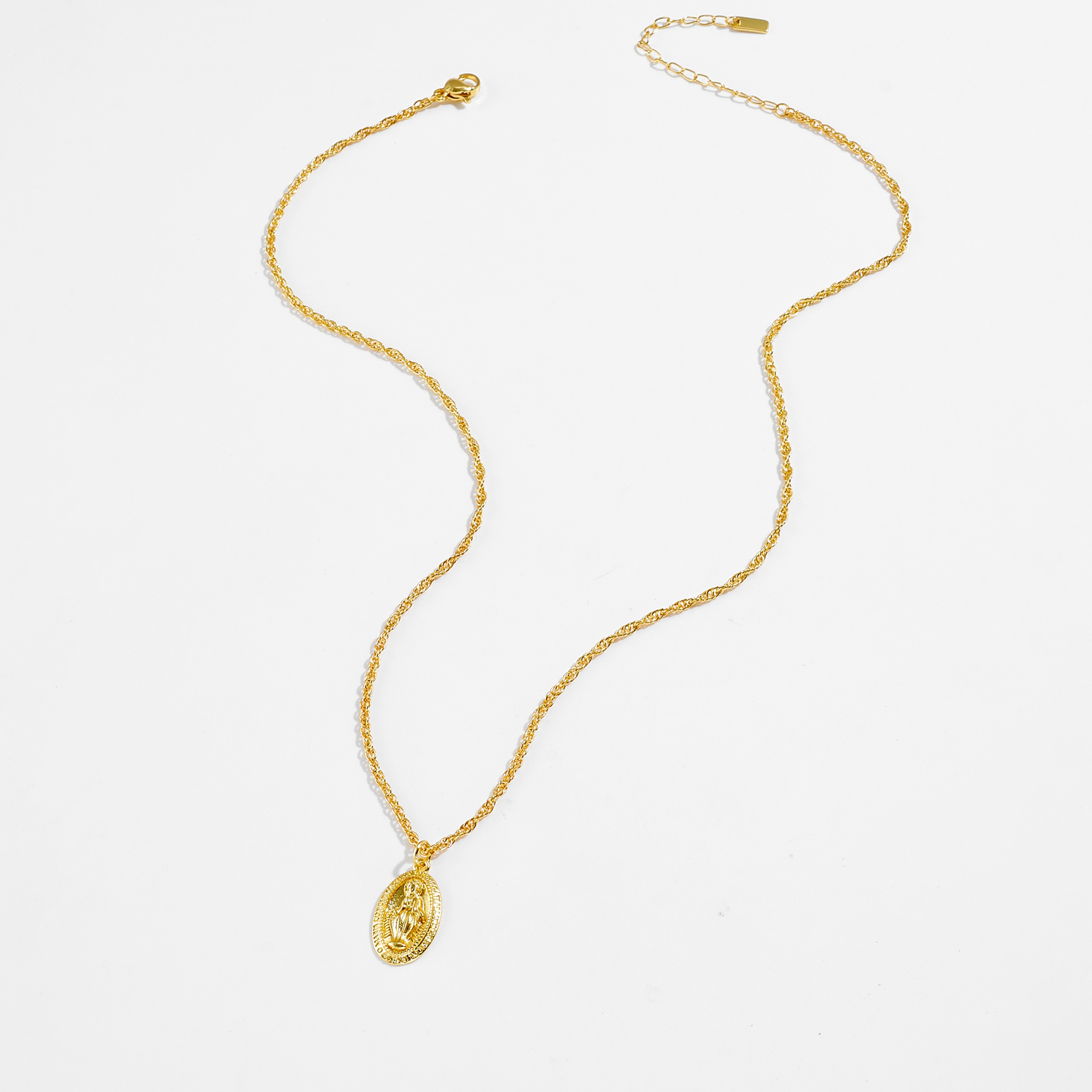 Trendy Versatile Oval Shape Letter Pendant Necklace For Women Classic Style Casual Simple Gold Plated Copper Cable Chain