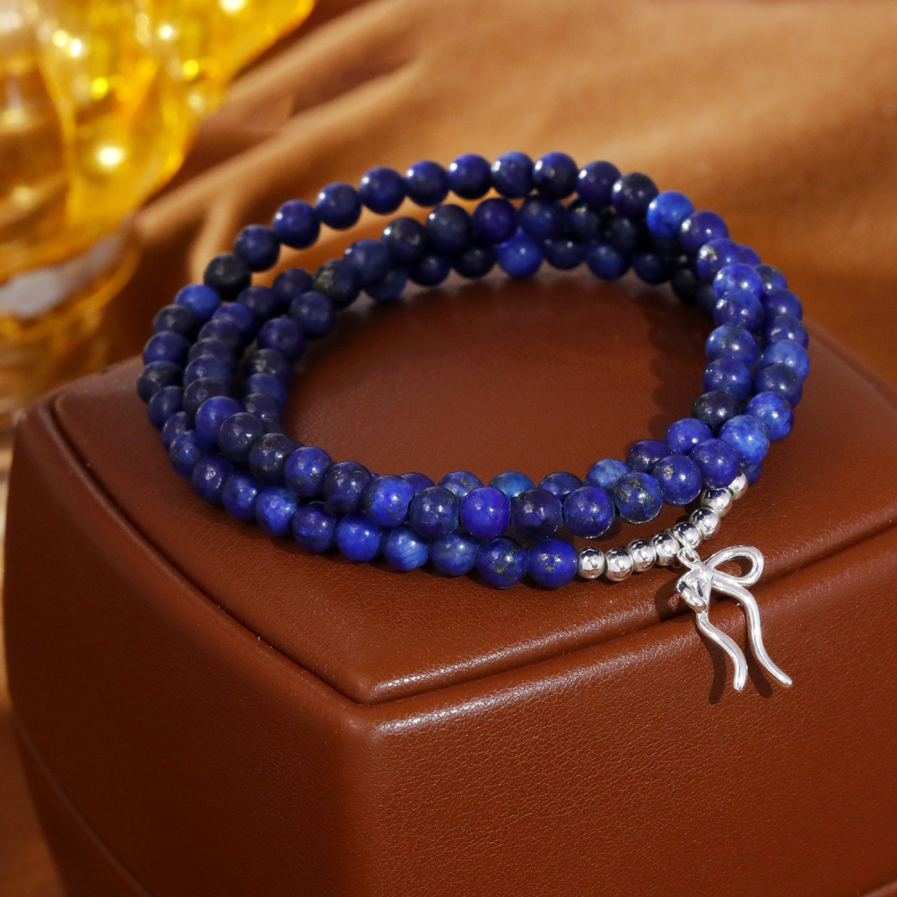 Original Design Double Wear Lapis Lazuli Beaded Bracelet Necklace 2025 TikTok Trend Chinese Style Fashion Jewelry Accessories