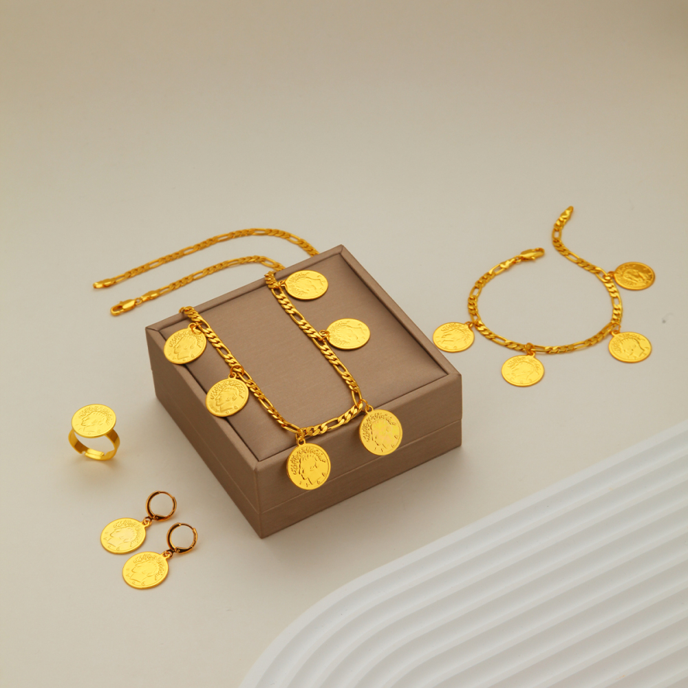 Fashionable Portrait Jewelry Set 5pcs For Daily Party Wedding Holiday Gift Women's Classic Elegant Handmade Chain Accessories