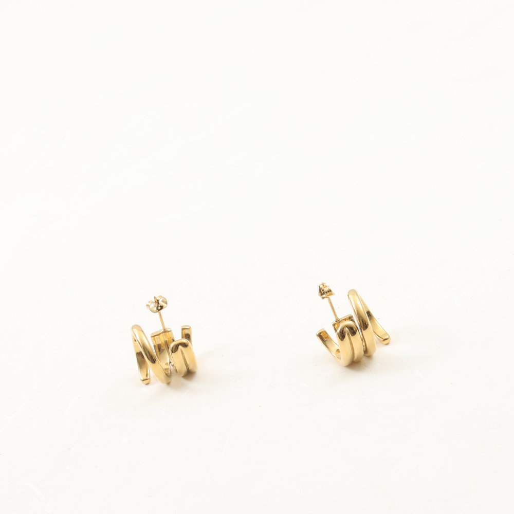 Stainless Steel 18K Gold Plated Earrings Retro Minimalist Style Women's Jewelry Accessories For Date Travel Weekend Holiday