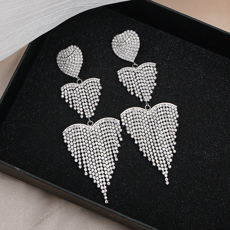 Long Tassel Earrings For Women French Crystal Pendant Earrings Date Jewelry Accessories