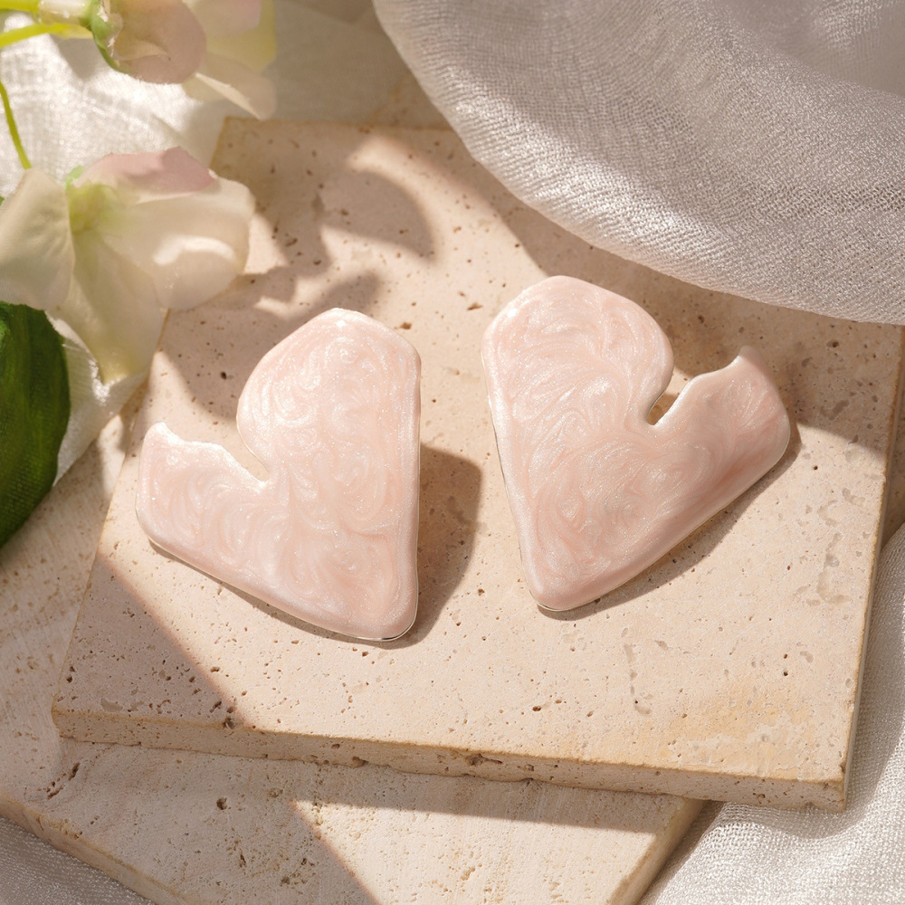 Healing Butterfly Copper Silver Needle Oil Drop Earrings Simple Style Heart-shaped Women's Vintage Fashion Earrings Accessories