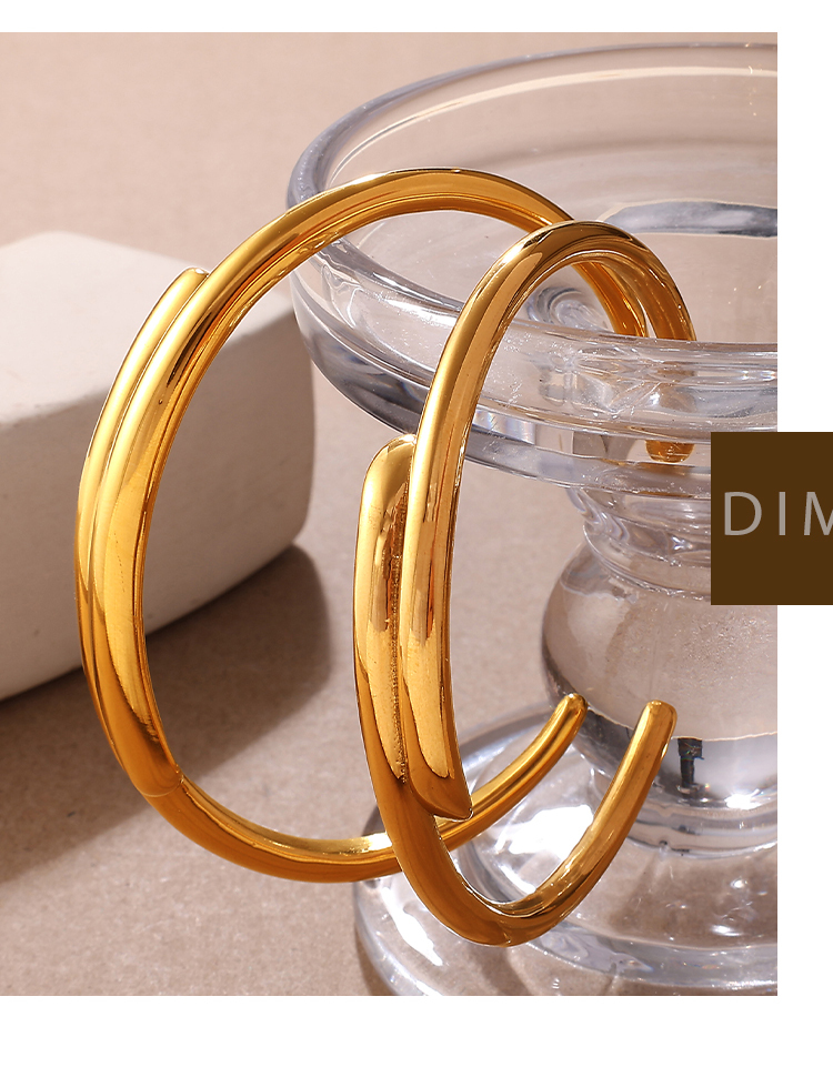 Fashionable Spliced Open Hand Bracelet Stainless Steel Plated 18K Gold Versatile High-End Design Small Niche Design Jewelry