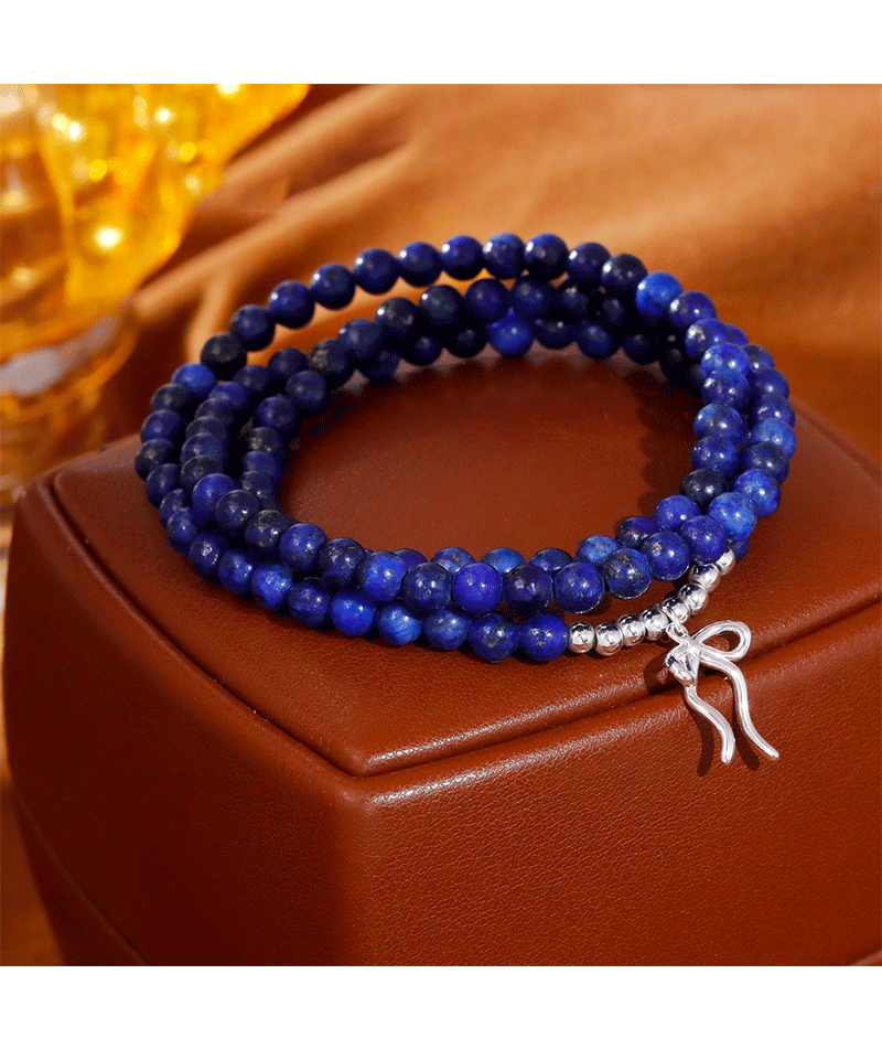 Original Design Double Wear Lapis Lazuli Beaded Bracelet Necklace 2025 TikTok Trend Chinese Style Fashion Jewelry Accessories