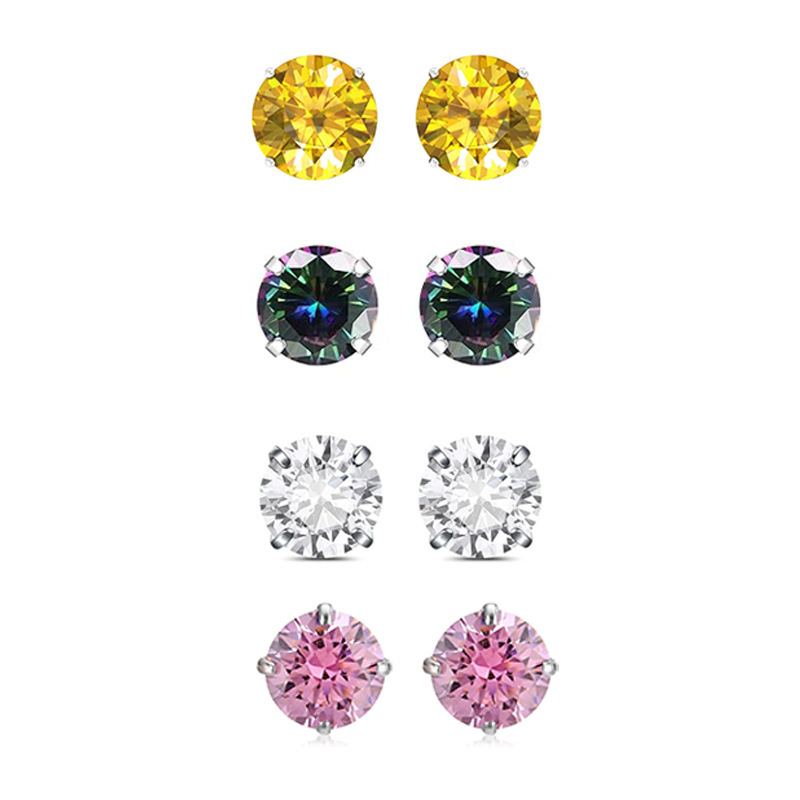 Titanium Alloy Lip Studs Earrings Belly Button Nose Studs External Tooth Screw Piercing Accessories With 5A Zirconia Stones