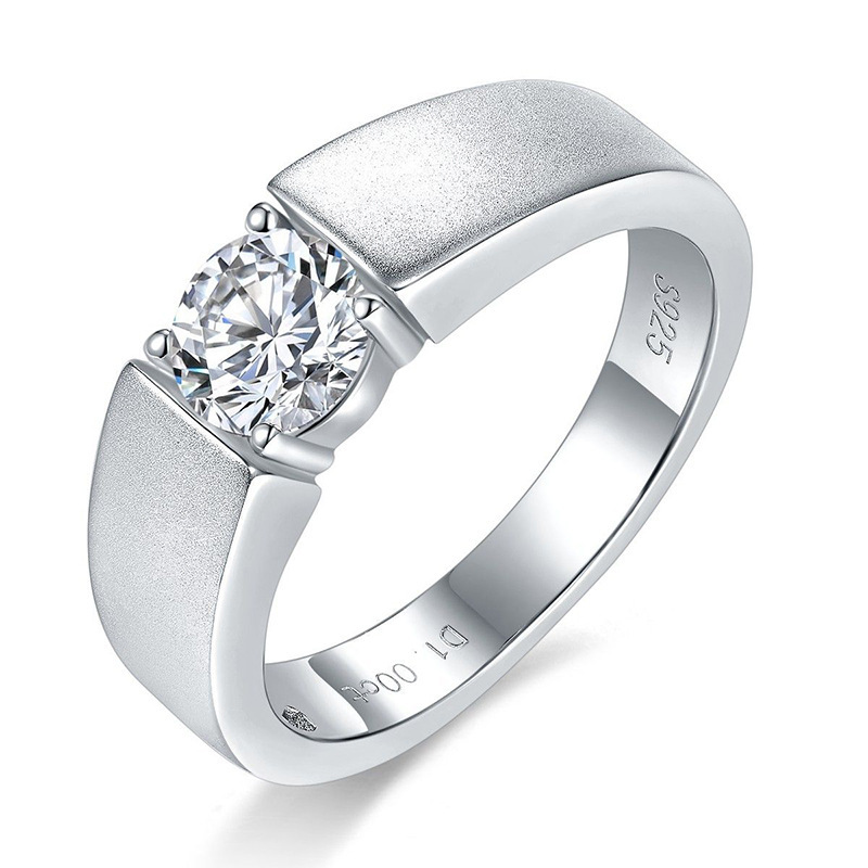 925 Sterling Silver Moissanite Solid Color Rings