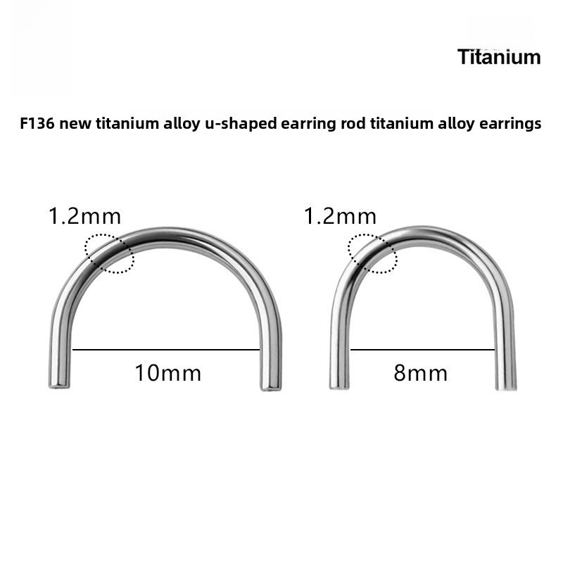 Titanium Alloy U-shaped Ear Piercing Stud Horseshoe Ring Internal Thread Nose Bone Lip Stud Electroplated Geometric Pattern Body Jewelry Accessories