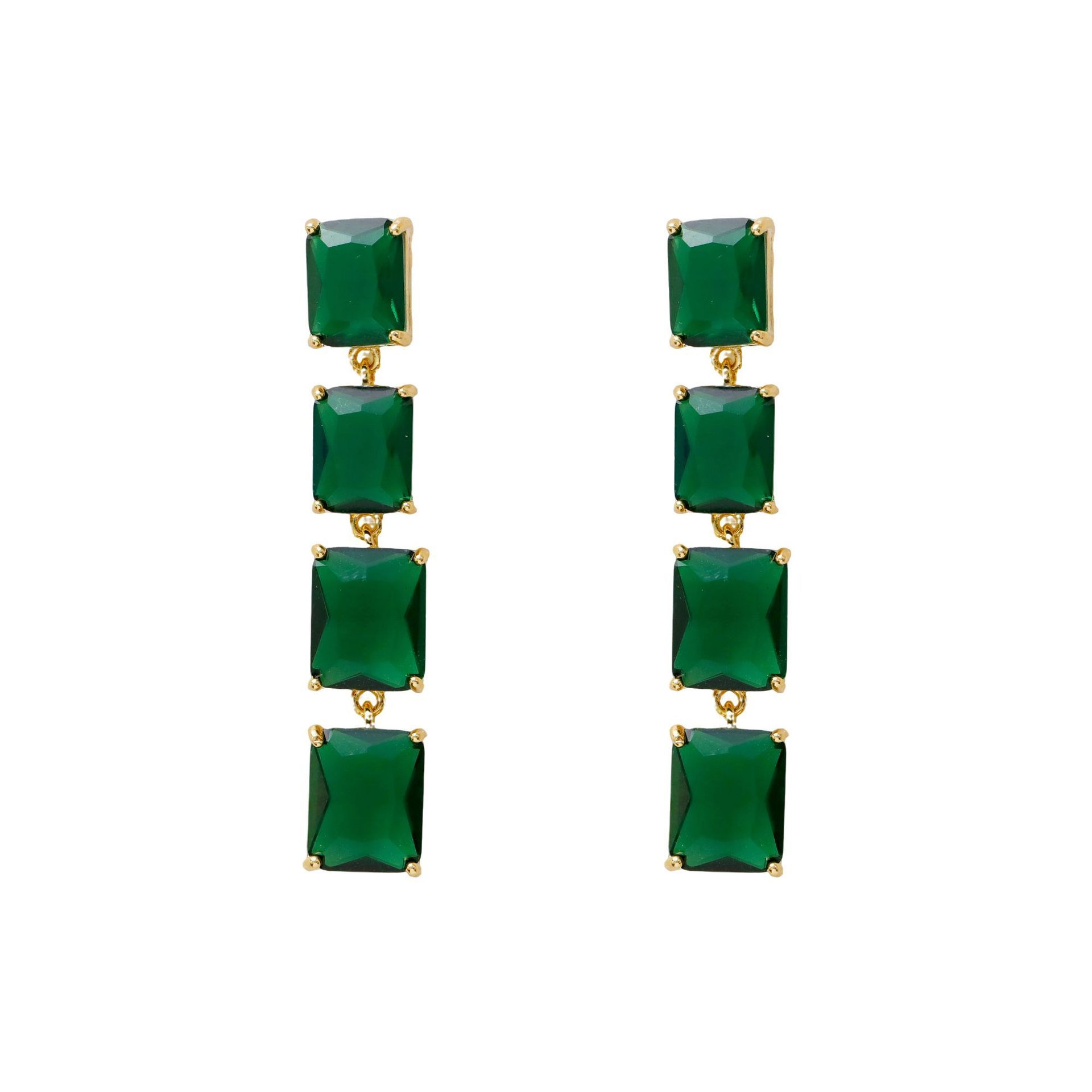 Fashionable Long Dangle Earrings Ultra Mountain Zircon Unique Design High-End Feelings Personality Women's Jewelry Accessories