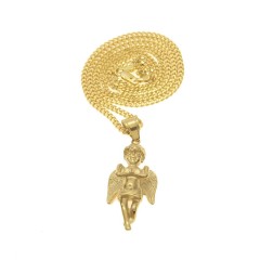 Mini Angel Pendant + 3mm 24inch Cuban Chain
