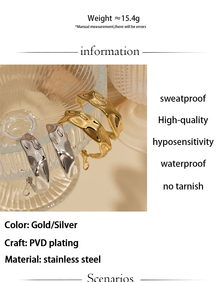 Real Gold Plated 316 Stainless Steel  Ion Plating (IP) Geometric Waterproof Non Tarnish Elegant Shiny Earrings For Women's