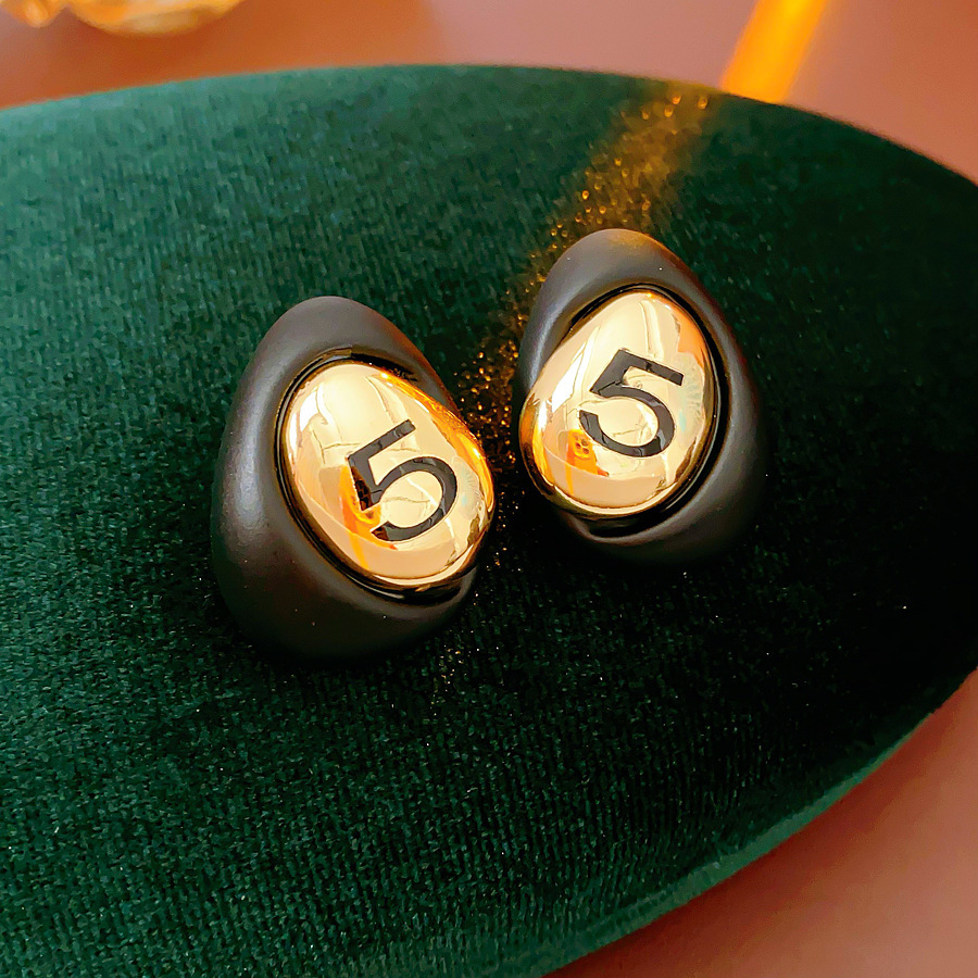 Gold Plated Digital Drop Earrings Vintage Versatile Fashionable Women's Stud Earrings Letter/Text Pattern Waterdrop Design