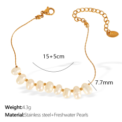 Sl83 Freshwater Pearl Gold Bracelet