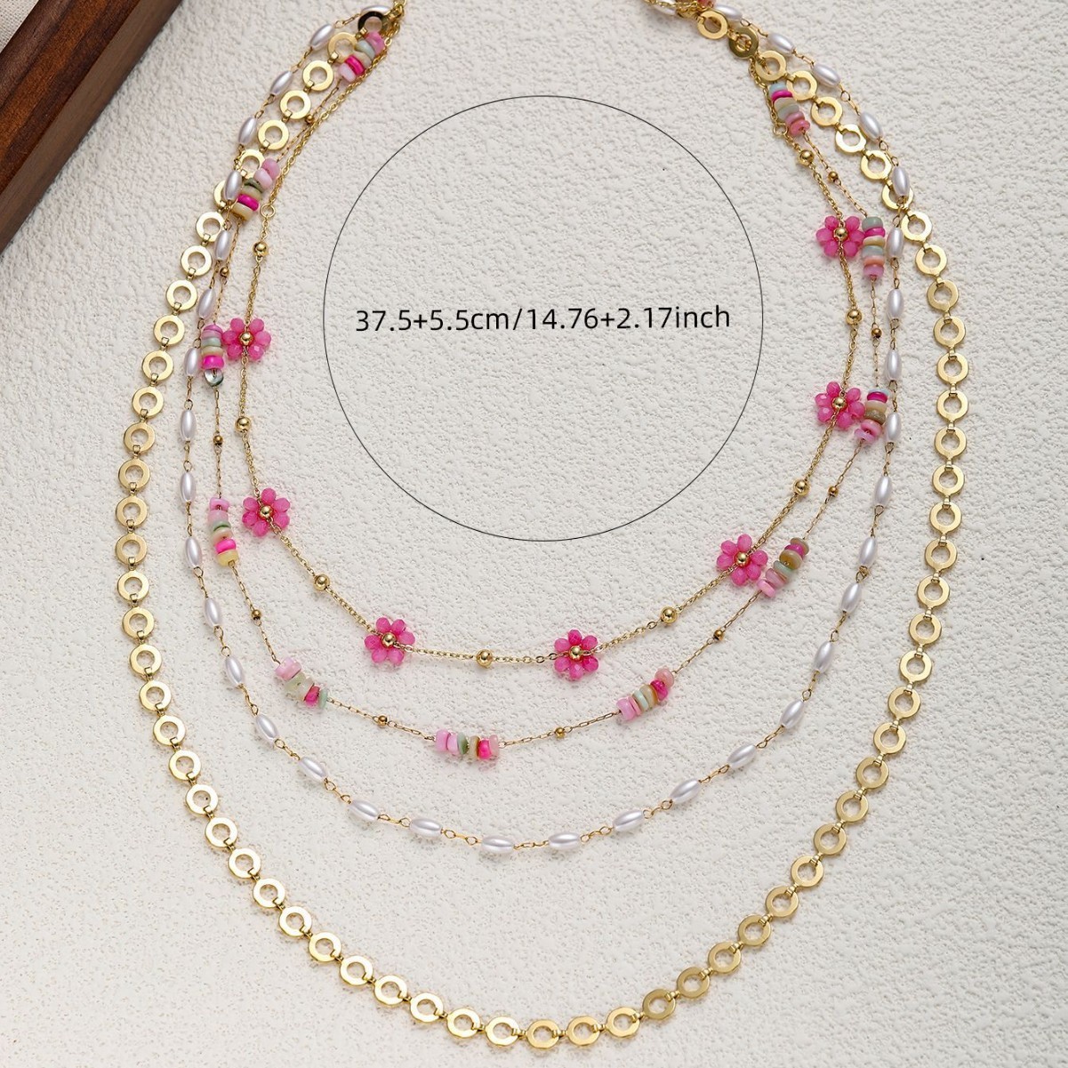 Unisex Titanium Steel Necklace Bracelet Set Colorful Durable Jewelry Accessories Attractive Rose Gold