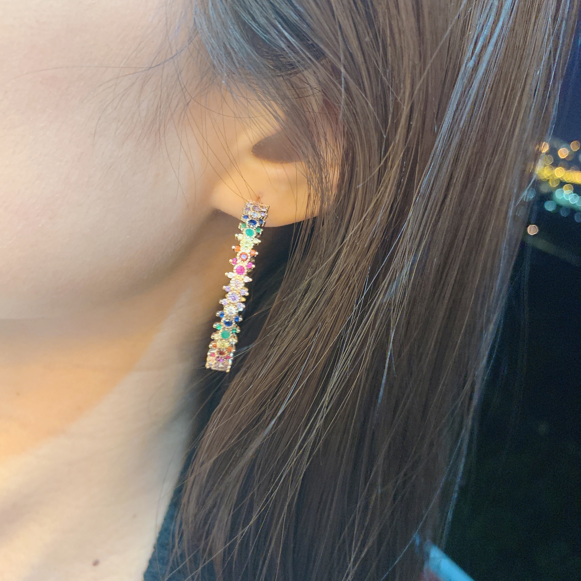 1 Pair Vacation Classic Style Color Block Inlay Copper Zircon Earrings
