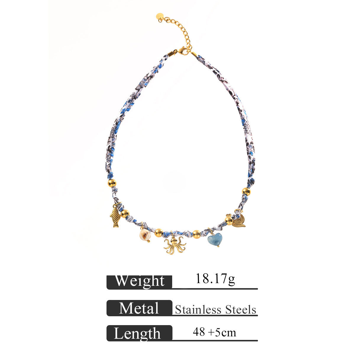 Stainless Steel Starfish Conch Shell Pendant Necklace Women's Luxury Fashion Versatile Clavicle Chain Jewelry  Style