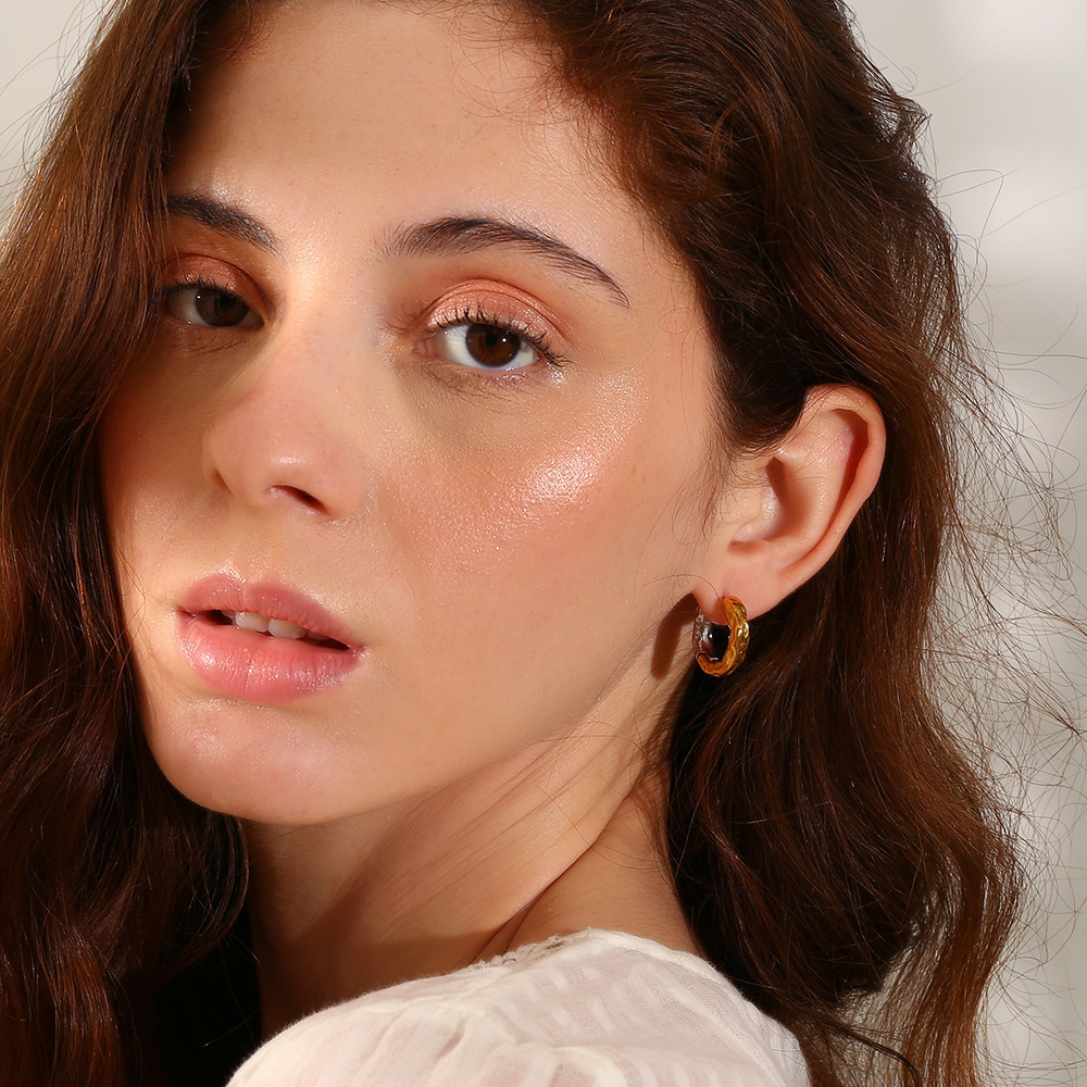 PVD Coated Real Gold Plated 18K Gold Irregular Geometric 304 Stainless Steel Vintage Style Classic Style Waterproof Non Tarnish Earrings