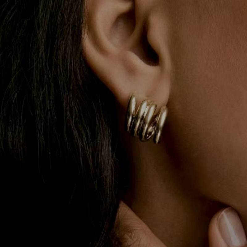 Stainless Steel 18K Gold Plated Earrings Retro Minimalist Style Women's Jewelry Accessories For Date Travel Weekend Holiday