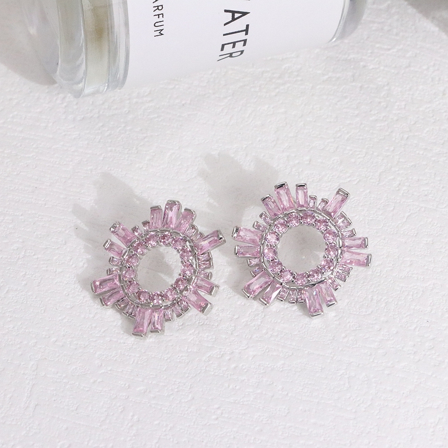 European And American Fashion Exquisite Inlaid Rhinestone Sunflower Earrings For Women, Light Luxury High-end Fashion Simple Ultra-sparkling Luxurious Korean Version Earrings