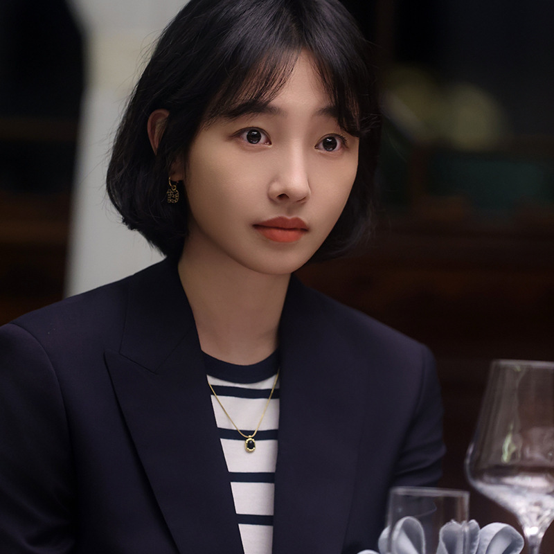 Gold Gold Plated Black Onyx Pendant Necklace Women's Stacked Design Choker Jewelry Accessories