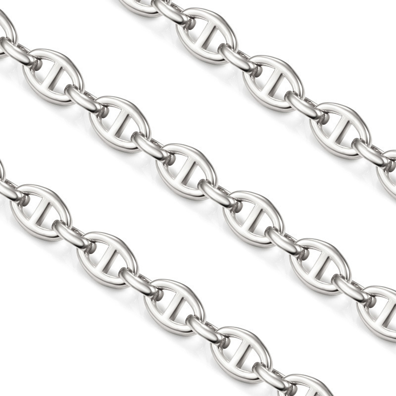 New Stainless Steel Necklace Fashionable Hollow Pig Nose Titanium Steel Bracelet Unisex Polished Craft Animal Zodiac Design
