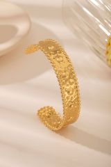 Stainless Steel Electroplated 18k Gold Open Bracelet Style 1
