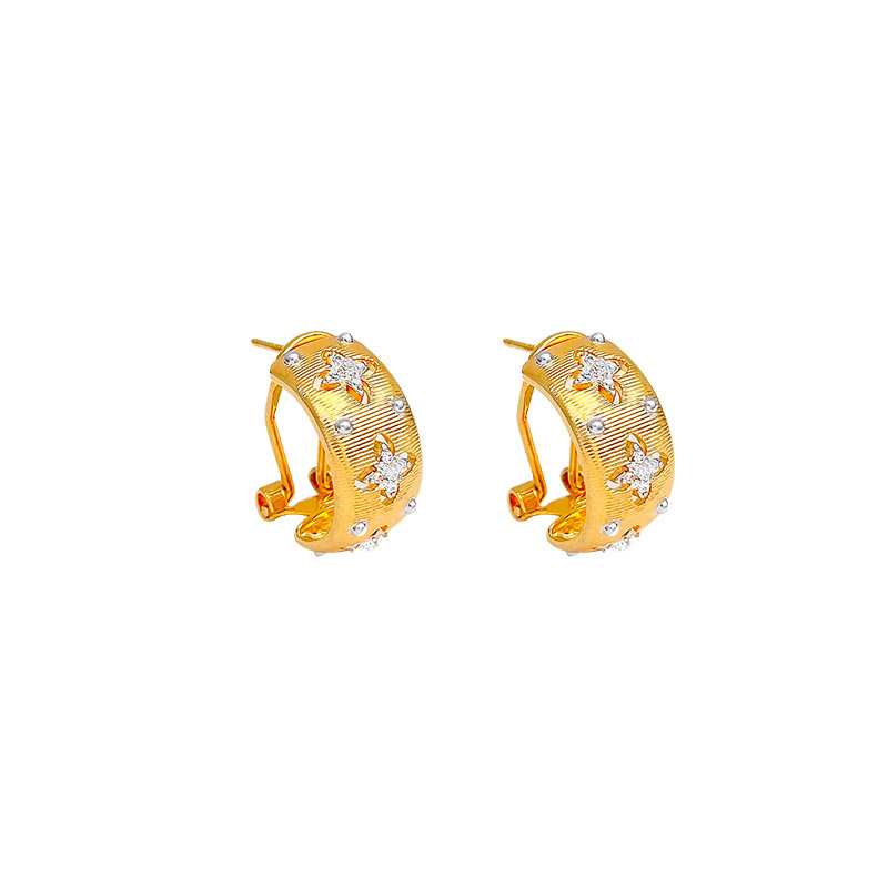 Solid Color Copper Classic Style Ear Studs