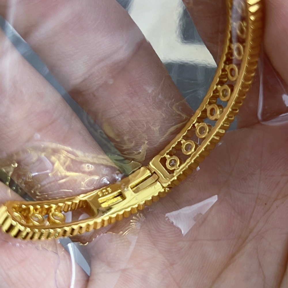 Vintage Full Diamond Dewdrop Bracelet New Chinese Style Gold Open High-end Versatile Copper Bracelet Modern Style Jewelry Accessories