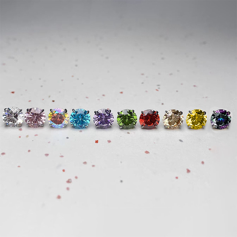 Fashion Titanium Alloy Piercing Needle 5A Zircon Claw Body Piercing Jewelry Lip And Ear Cartilage Stud Unisex Accessories