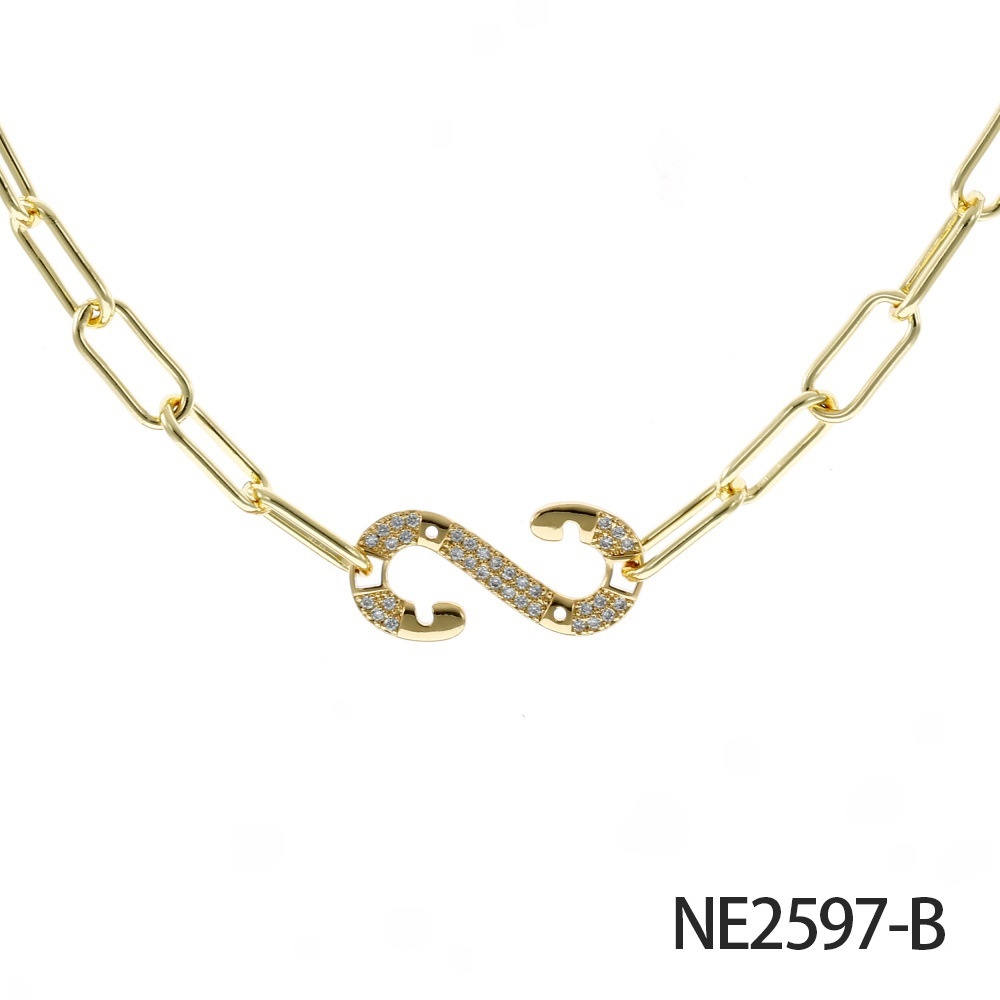 Micro Pave Zircon Pendant Necklace Cool Trendy Choker Copper Material Black Geometric Suitable For Women