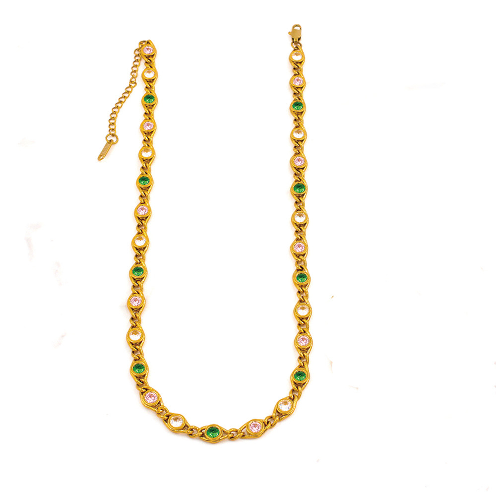 PVD Coated 18K Gold Real Gold Plated Round Copper Simple Style Shiny Waterproof Non Tarnish Bracelets Necklace