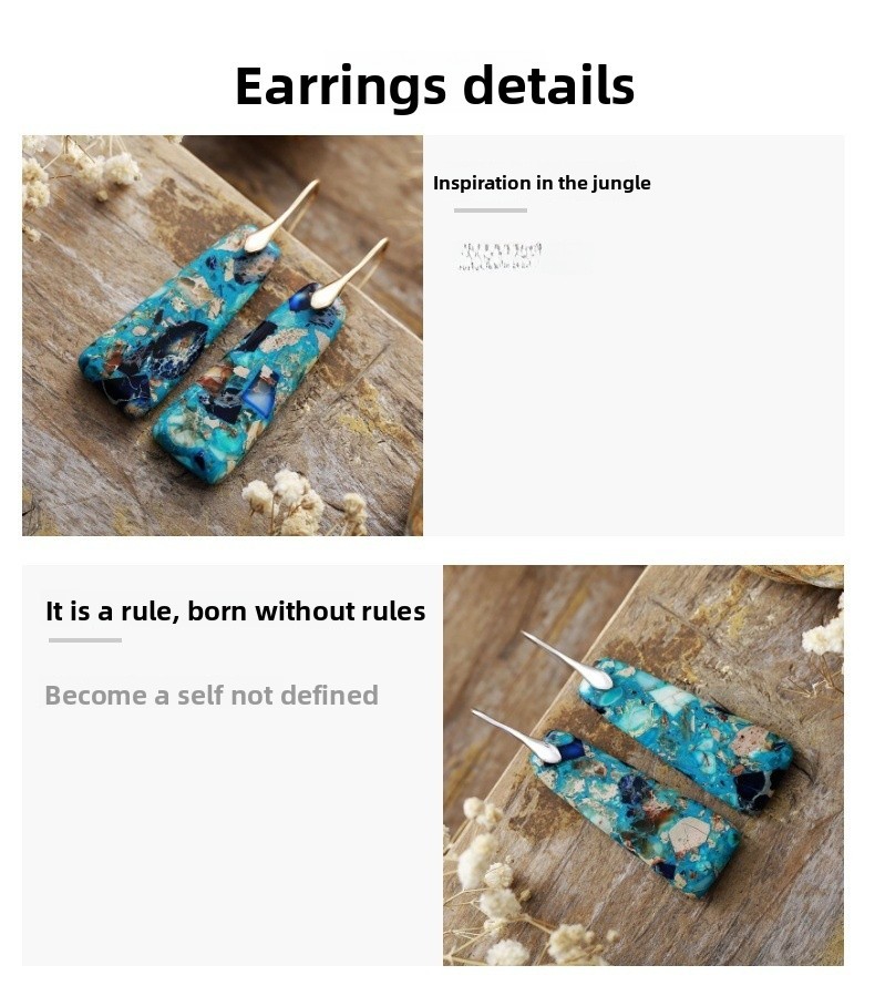 Bohemian Geometric Pendant Earrings Trendy Ins Jewelry Accessories Women's Luxury Style Star Sign Heart Shape Copper Earrings