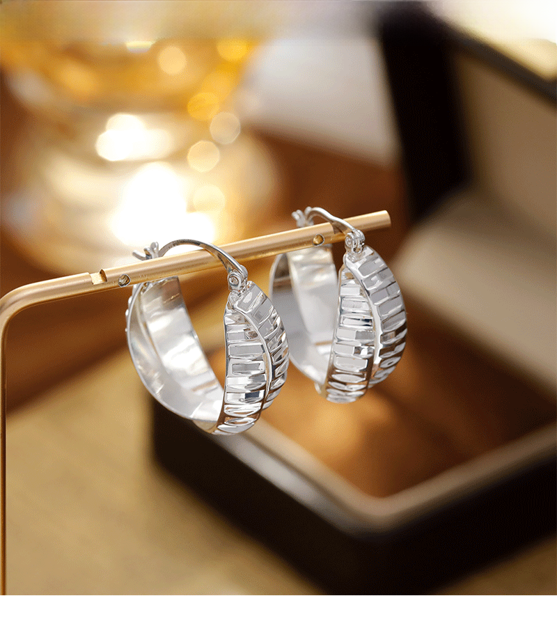 Trendy Unique Metal Hoop Earrings  Style Personality Fashion Geometric Pattern Women's Jewelry Accessories